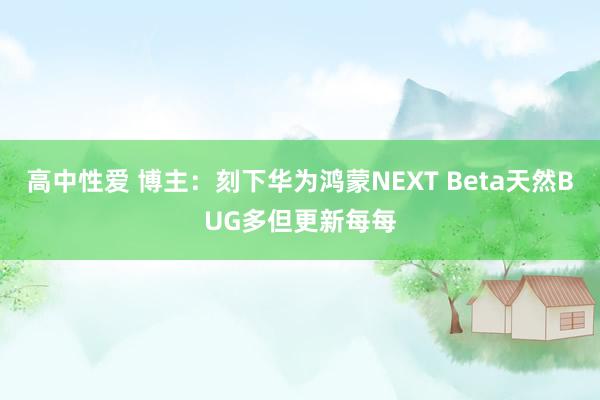 高中性爱 博主：刻下华为鸿蒙NEXT Beta天然BUG多但更新每每