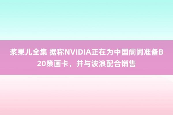 浆果儿全集 据称NVIDIA正在为中国阛阓准备B20策画卡，并与波浪配合销售