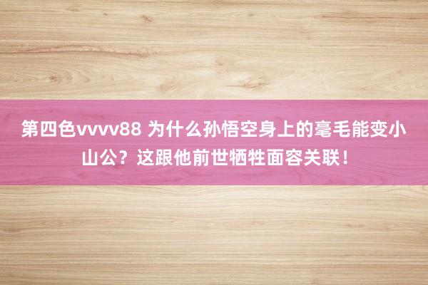 第四色vvvv88 为什么孙悟空身上的毫毛能变小山公？这跟他前世牺牲面容关联！