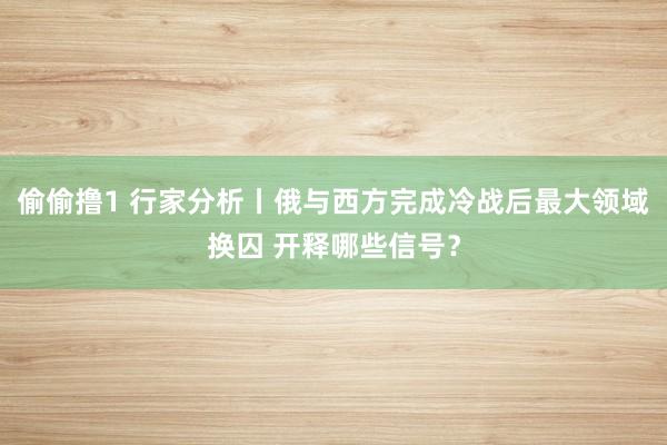 偷偷撸1 行家分析丨俄与西方完成冷战后最大领域换囚 开释哪些信号？