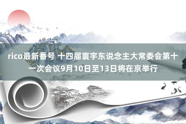 rico最新番号 十四届寰宇东说念主大常委会第十一次会议9月10日至13日将在京举行