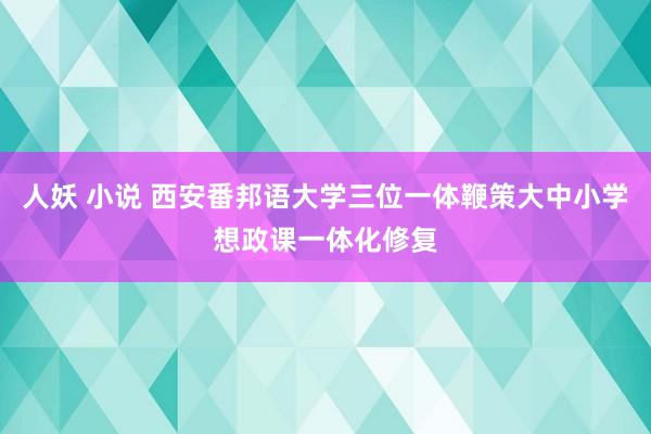 人妖 小说 西安番邦语大学三位一体鞭策大中小学想政课一体化修复