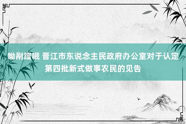 呦剐蹭哦 晋江市东说念主民政府办公室对于认定第四批新式做事农